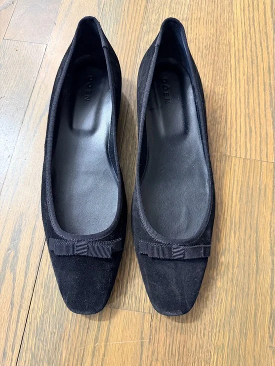 NWOB Doen Odette Ballet Flats in Kid Black Suede Women EU 38 - Picture 2 of 8